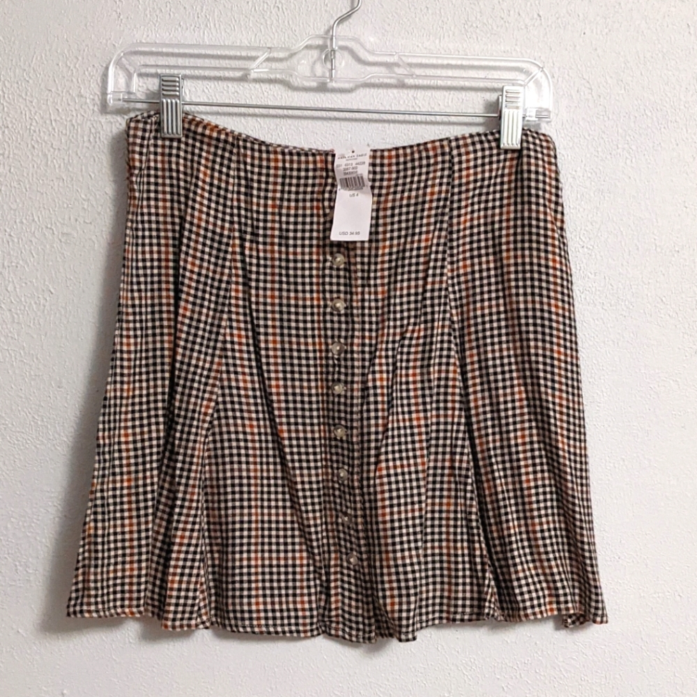 American Eagle Plaid Button Skirt